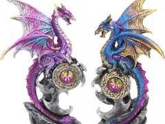 Set 2 statuete dragoni Protectorii taramului 15 cm